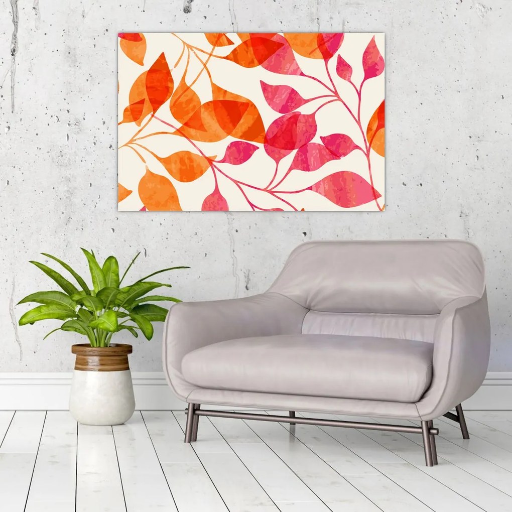 Obraz - Oranžové lístie (90x60 cm)