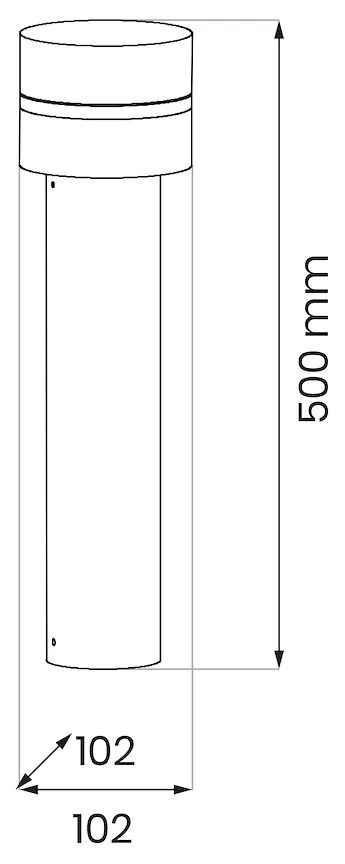 Ecolamp Exteriérové svietidlo Mia, 1x plastové/čierne kovové tienidlo, (50 cm)