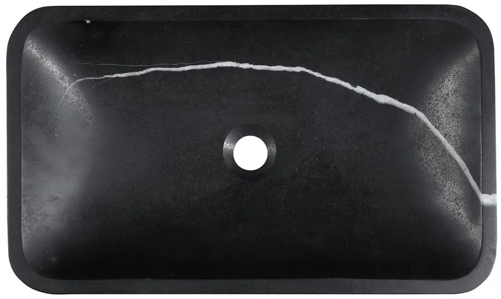 Sapho, BLOK kamenné umývadlo 60x11x35 cm, čierny Marquin, matný, 2401-39