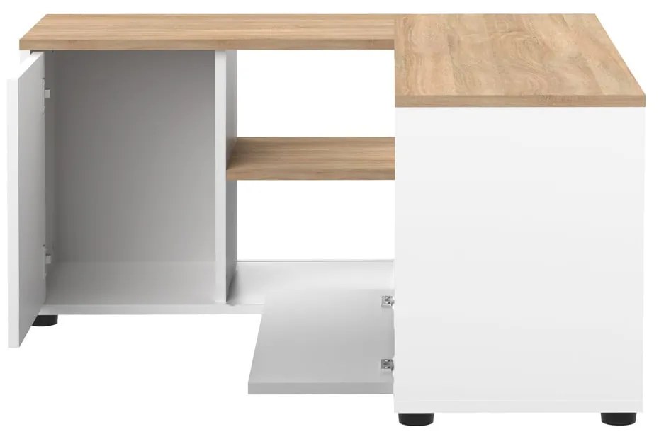 TV stolík v dekore duba v bielo-prírodnej farbe 90x45 cm Angle – TemaHome