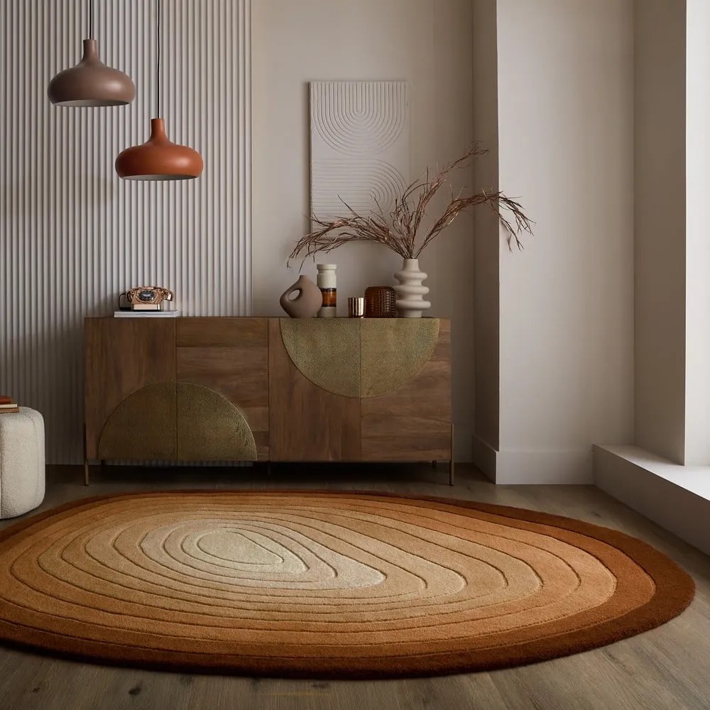 Vlnený koberec v tehlovej farbe 200x290 cm Puddle Ombre Wool – Flair Rugs