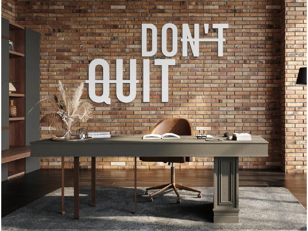 drevko Drevený nápis na stenu Don't quit Rozmer obrazu: 24 x 42,5 cm, Farba dekorácie: Čierna