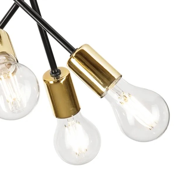 Luster na tyči PRIYA 5xE27/15W/230V čierna