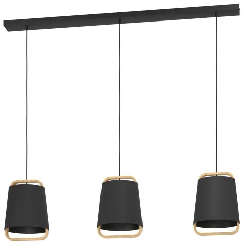 Eglo 390186 - Luster na lanku CAMALOZA 3xE27/40W/230V čierna