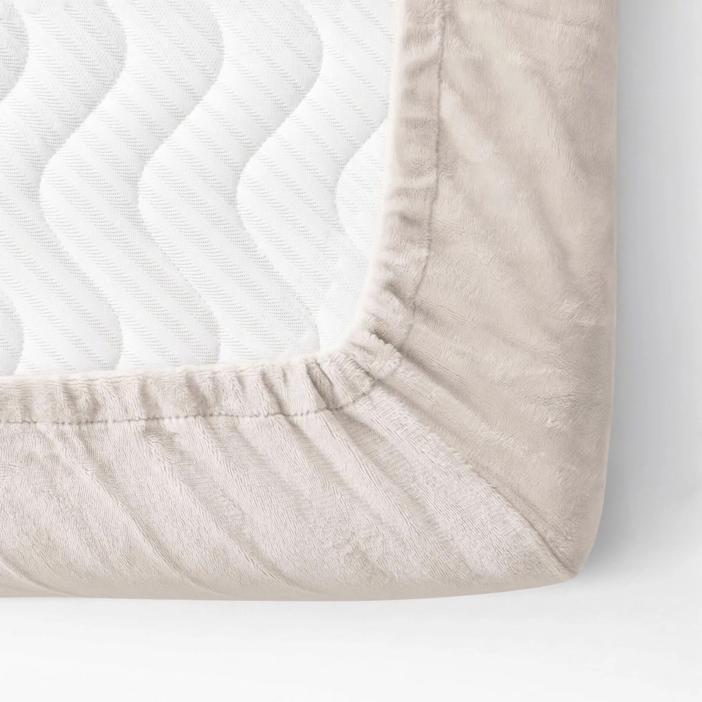 Goldea mikroplyšová elastická plachta deluxe – sivobéžová 90 x 200 cm