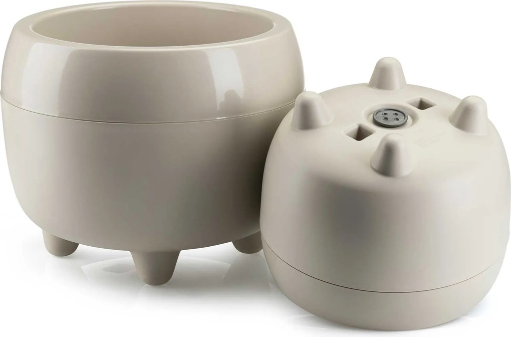 PLASTOVÝ KVETINÁČ BOTANICA SADA 2KS 30X24 CM+23X18,5 CM BÉŽOVÁ