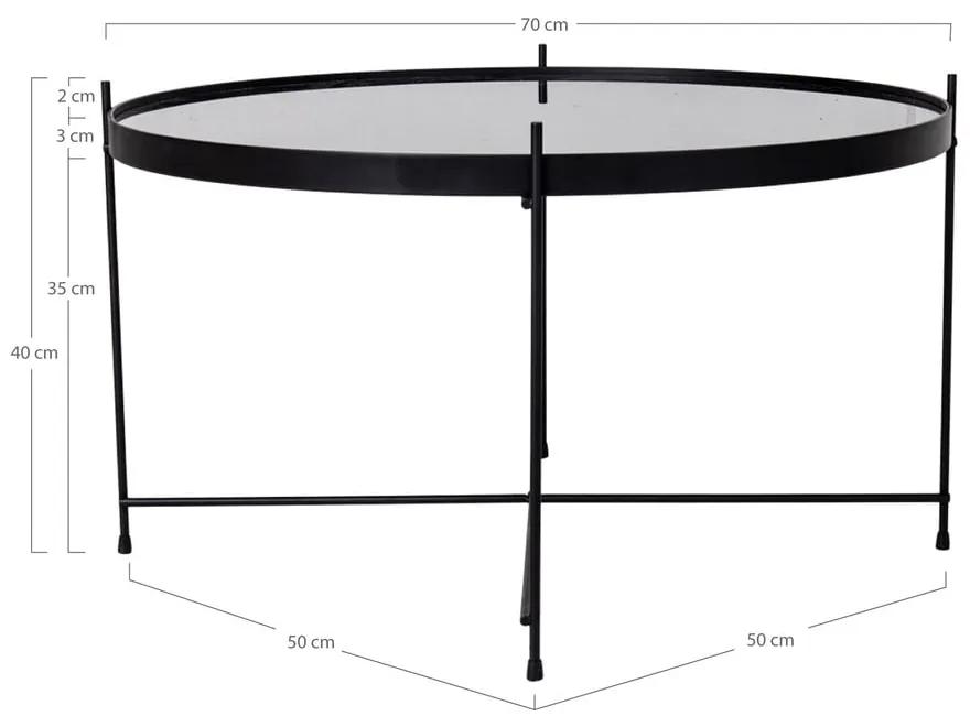 Čierny okrúhly konferenčný stolík ø 70 cm Venezia - House Nordic