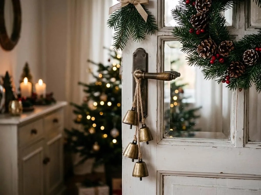 Vianočná závesná dekorácia GOLDEN BELLS 35 cm, zlatá
