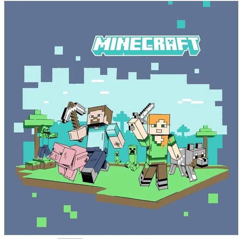 Detské obliečky Minecraft Hor sa do Boja 140x200/70x90 cm