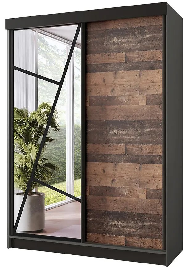 Skriňa Vena 138 graft antracit + old style