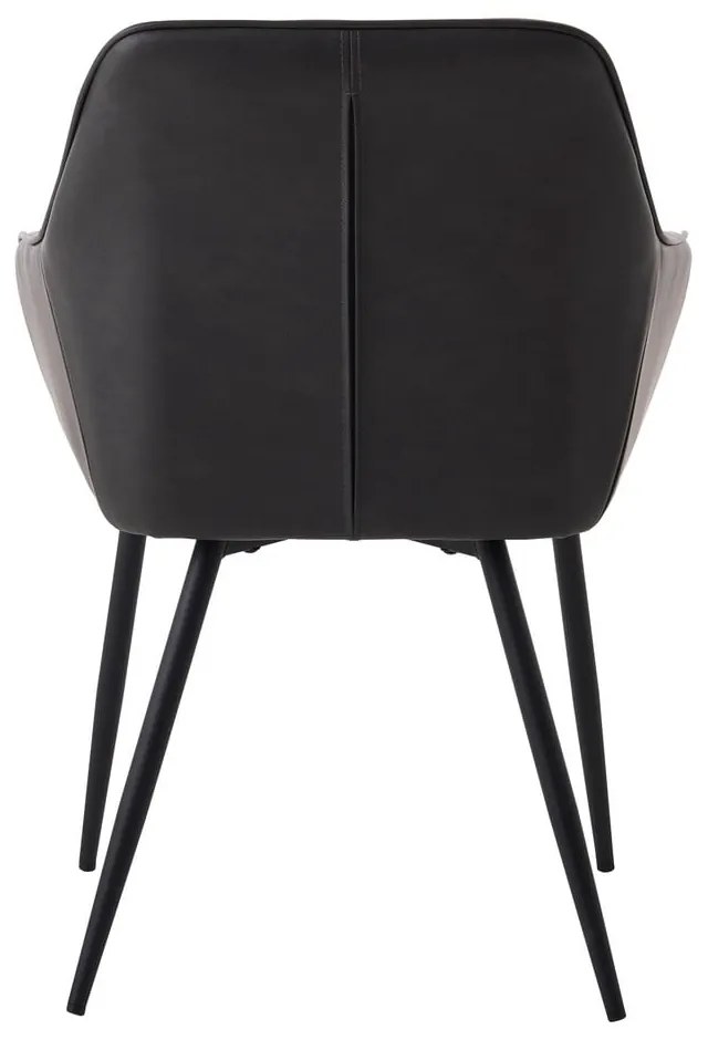 Tmavosivé čalúnené jedálenské kreslá v súprave s podrúčkami 2 ks Nolan Square – Unique Furniture