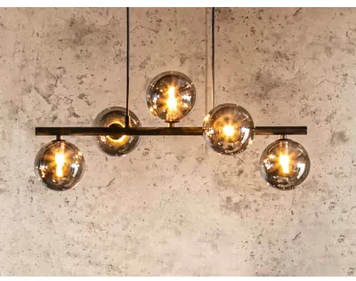 Závesná lampa gule čierna ESTERA V