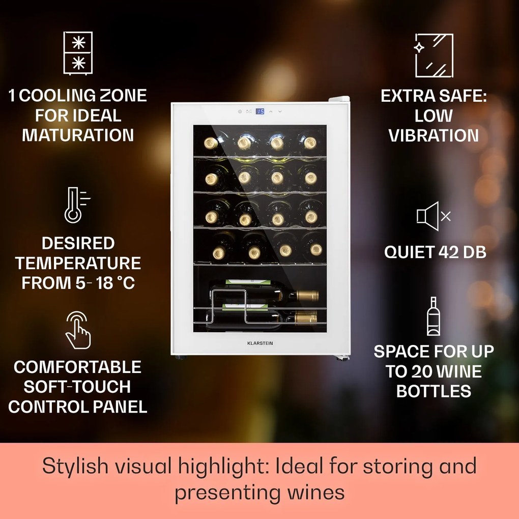 Shiraz 20 Uno, vinotéka, 53 l, 20 fliaš, 5-18°C, dotykový ovládací panel