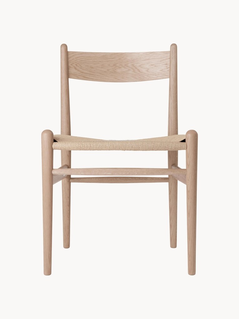 Drevená jedálenská stolička's ručne tkaným sedadlom CH36