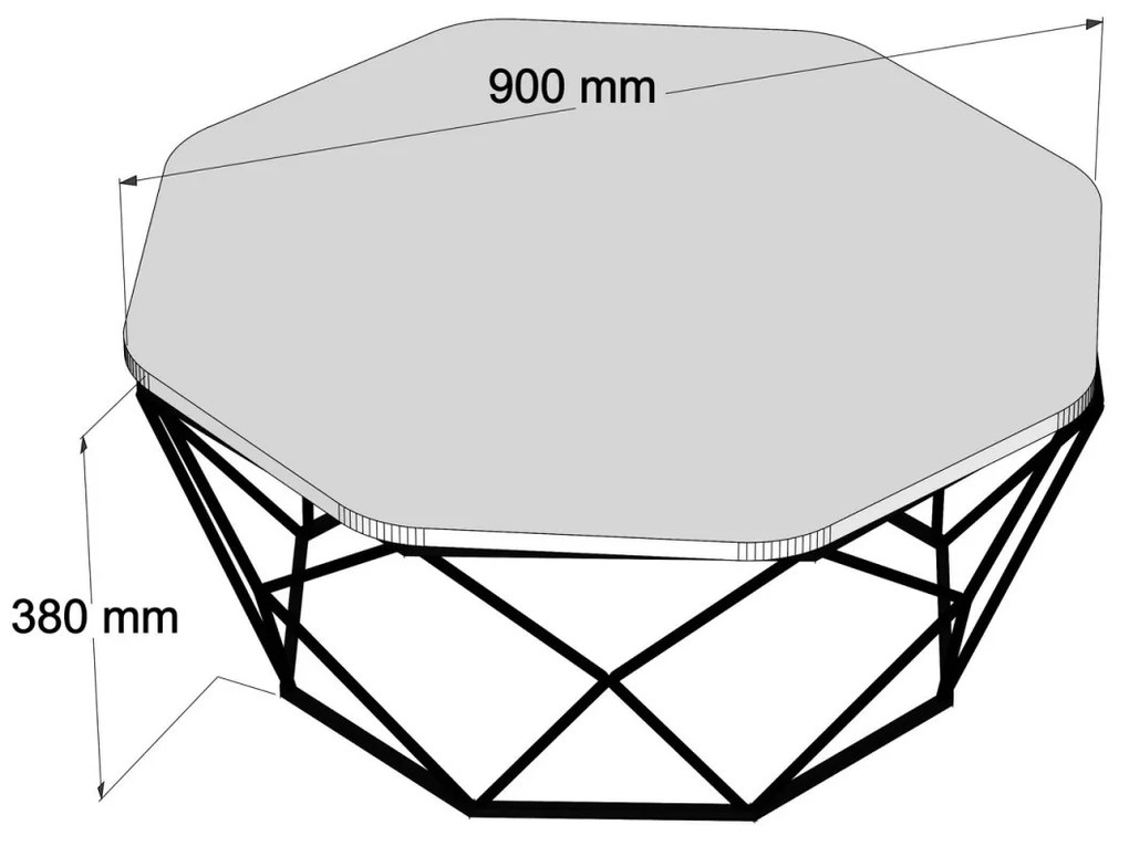 Konferenční stolek Diamond 90 cm bílo-černý