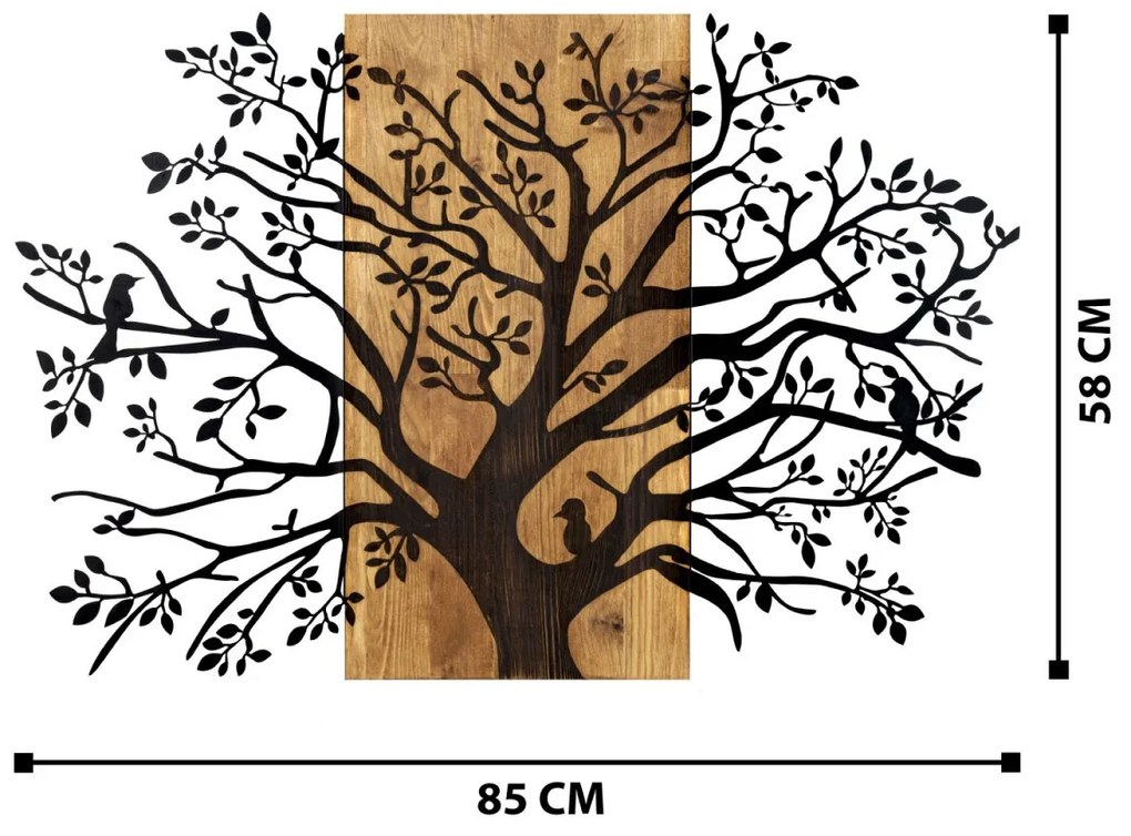 Nástenná dekorácia Agac strom I orech/čierna