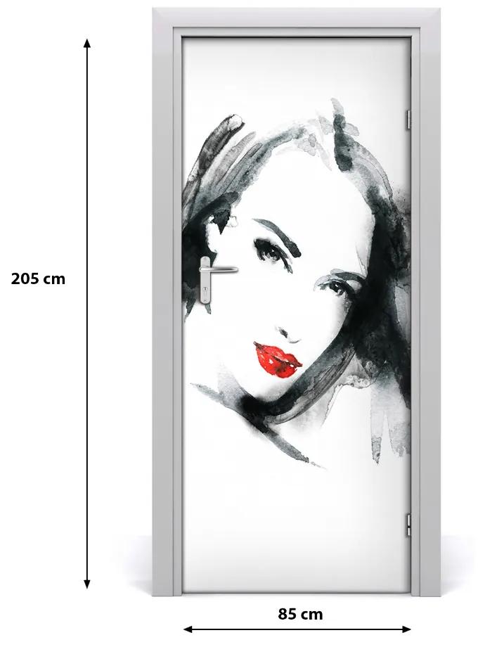 Samolepiace fototapety na dvere žena portrét 85x205 cm