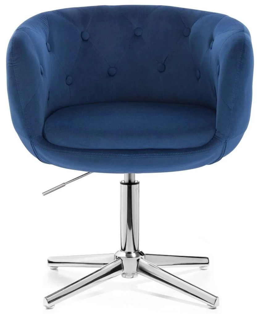 LuxuryForm DESIGN Kreslo MONTANA VELUR na striebornom kríži - modré