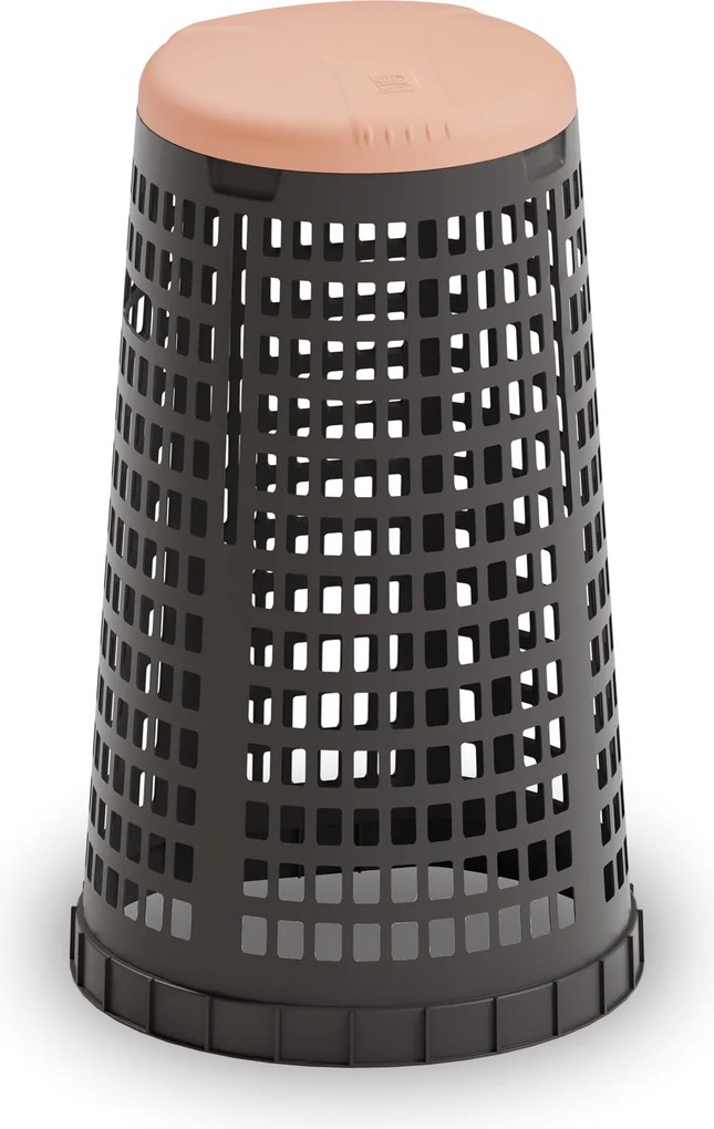 Plastový odpadkový kôš na 120 l vrecia 1+1 ZADARMO čierny, žltá + červená