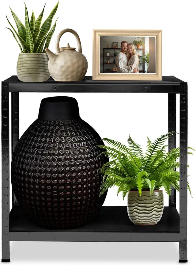 Kovový úložný regál 180 x 90 x 40 cm Humberg HR-851 čierny