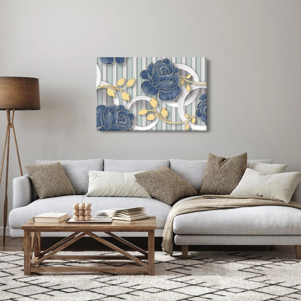 Obraz - Ruže a kruhy (90x60 cm)