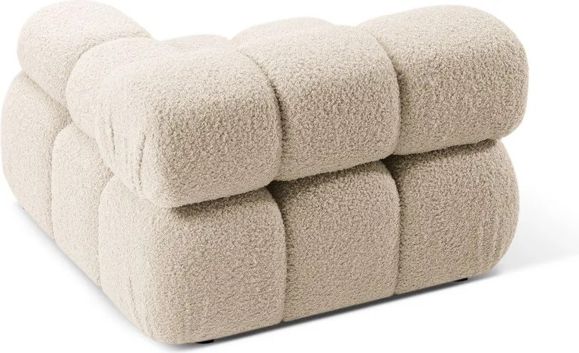 Béžový modul pohovky z textílie bouclé (pravý roh) Bellis – Micadoni Home