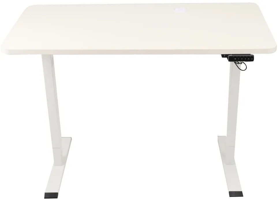 Výškovo nastaviteľný elektrický stôl BestBerg BBAT-12WW / rozmer 120x60 cm / výška 93,4-125,4 cm / biely