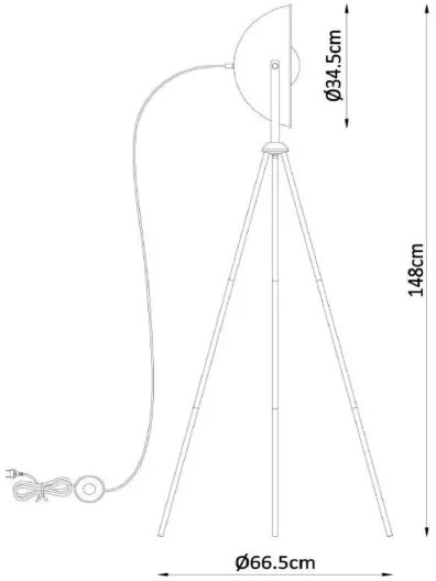 Lucide 05730/01/30 - Stojacia lampa ALVARO 1xE27/40W/230V