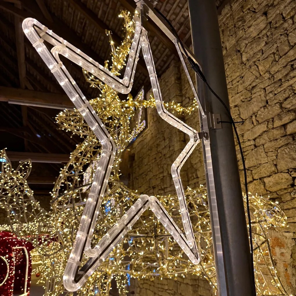 DECOLED LED světelná hvězda, sada na VO, 74 cm, teple bílá