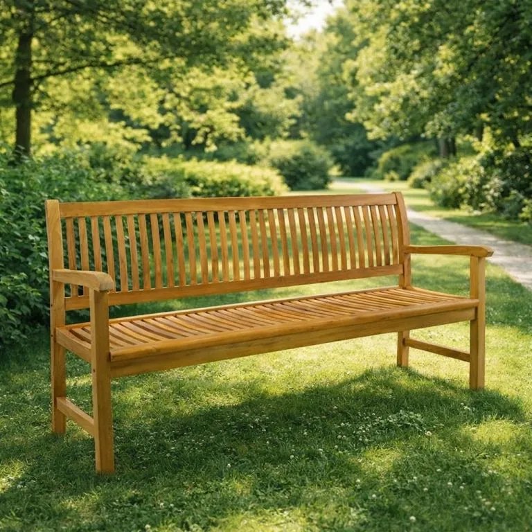 Divero 50388 Záhradná lavica z masívneho teaku Divero 3-miestna