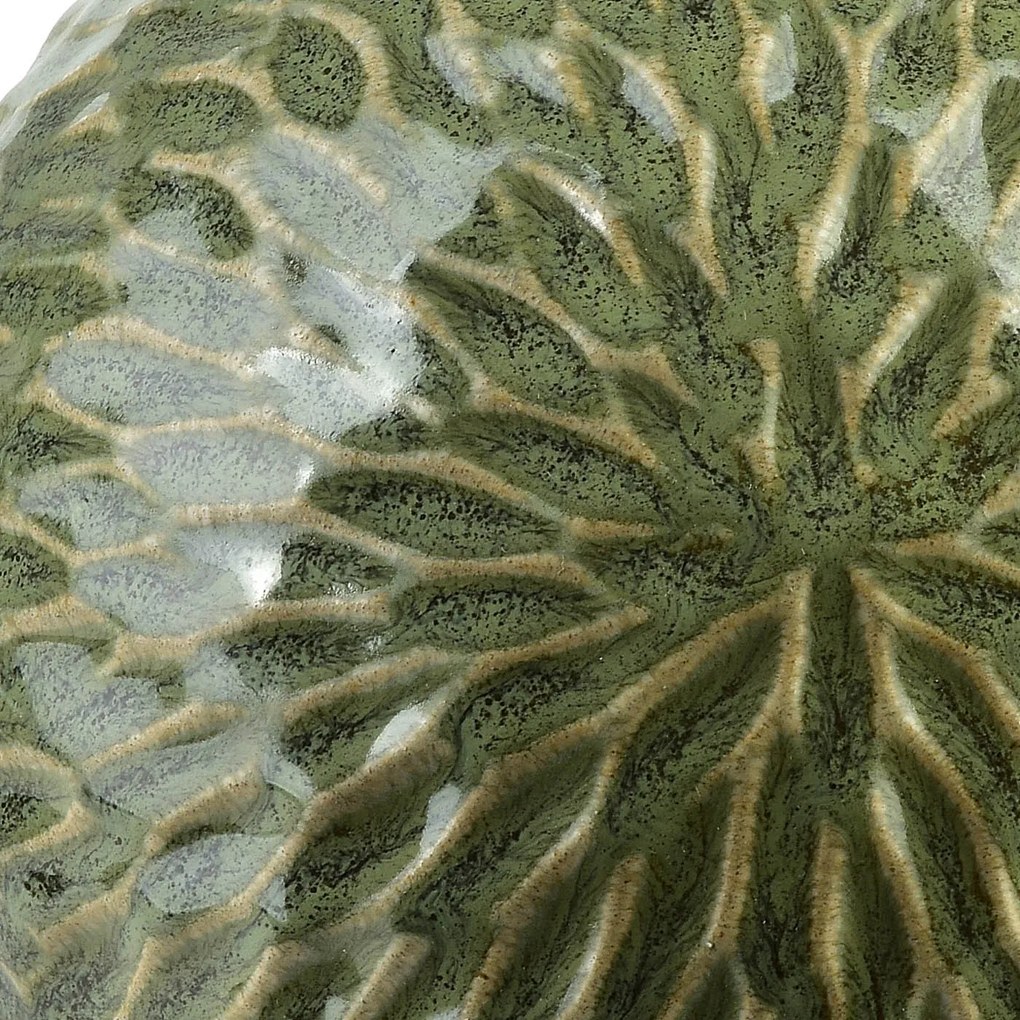 Keramická dekoratívna guľa Saggio Vzor 10 cm zelená