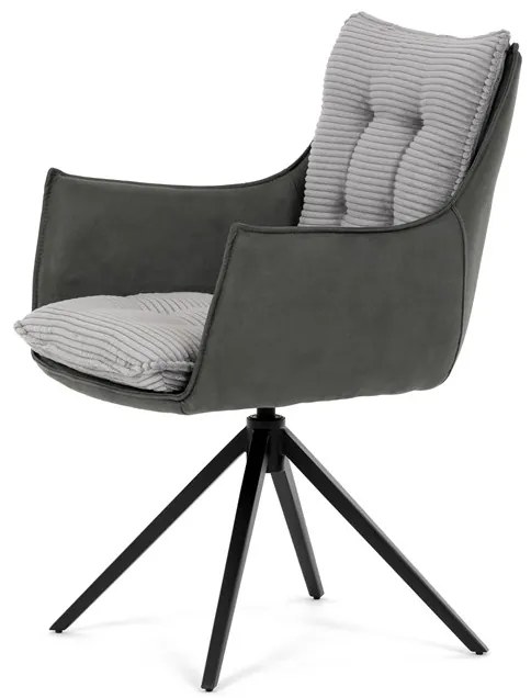 Autronic BONTEC Jedálenská stolička, šedá, menčestrová látka, DCH-D1345 GREY2 Farba: Šedá