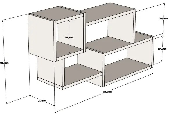 Nástenná polica AFRO 51x90,6 cm biela/hnedá
