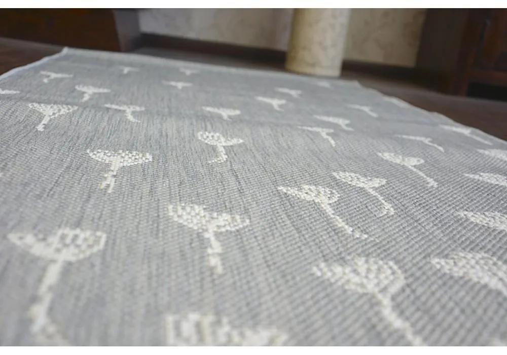 Kusový koberec Kvietky sivý 160x230cm