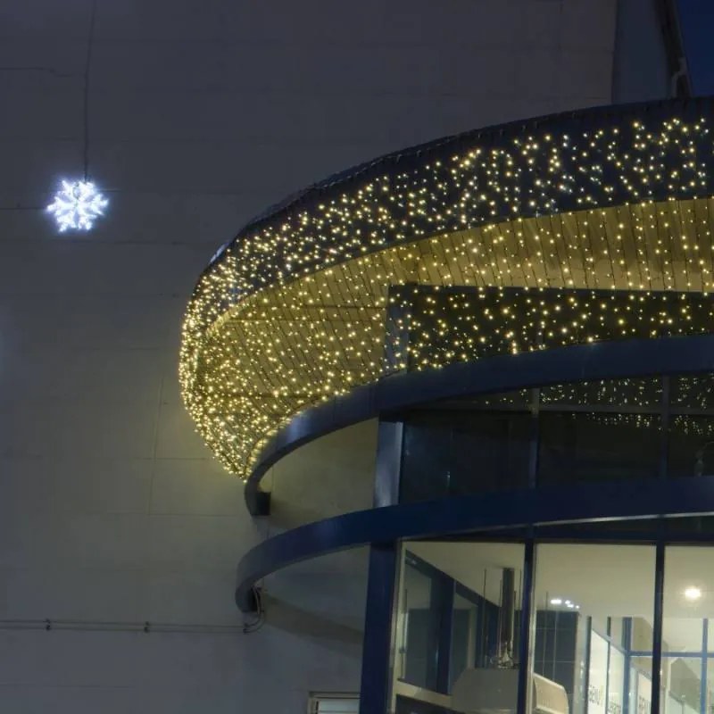 DECOLED LED světelná záclona, FLASH, 1x1,5 m, teple bílá, 150 diod, IP67