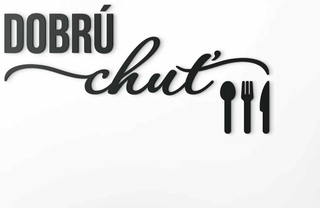 drevko Nálepka na stenu Dobrú chuť Rozmer obrazu: 29 x 59,5 cm, Farba dekorácie: Čierna