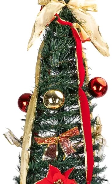 Aigostar - LED vonkajší vianočný strom 80xLED/230V 1,2m IP44 červeno-zlatý teplá biela