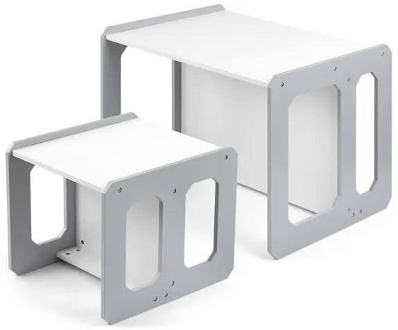 Detský stôl Stella 3v1 sivý so stoličkou