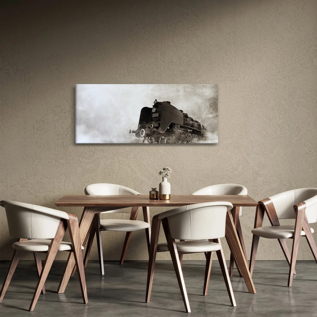 Obraz - Vlak v hmle (120x50 cm)