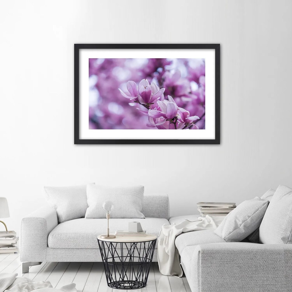 Gario Plagát Kvety magnólie Farba rámu: Bez rámu, Rozmery: 100 x 70 cm