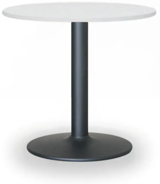 Konferenčný stolík ZEUS II, priemer 60 cm, čierna podnož, biela