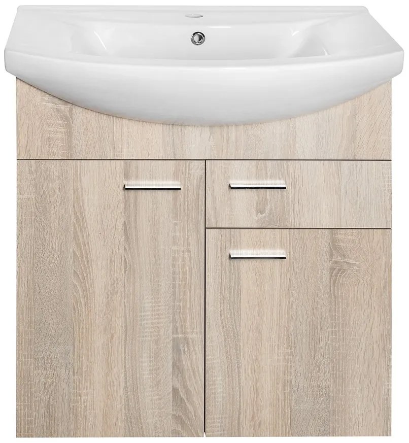 Aqualine Aqualine, ZOJA umývadlová skrinka 71,5x74x34cm, dub platin, 51175