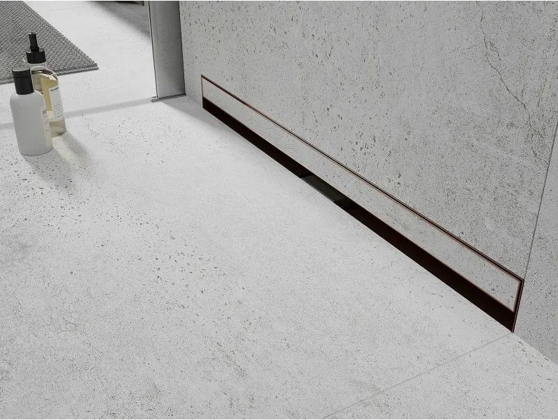 Mexen Flat Wall, sprchový žľab na stenu 2v1, 50 cm, medená matná, 1C30050