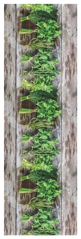Hnedo-zelený behúň Floorita Aromatica, 58 × 115 cm
