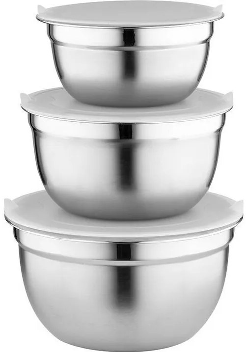 Florina Súprava 3 nehrdz. misiek s vekami, strieborná