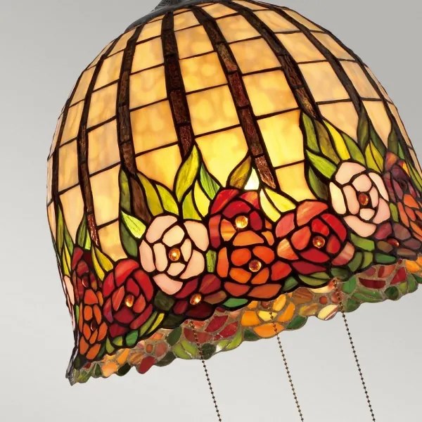 Quoizel QZ-ROSECLIFFE-P - Luster na reťazi Tiffany ROSECLIFFE 3xE27/100W/230V