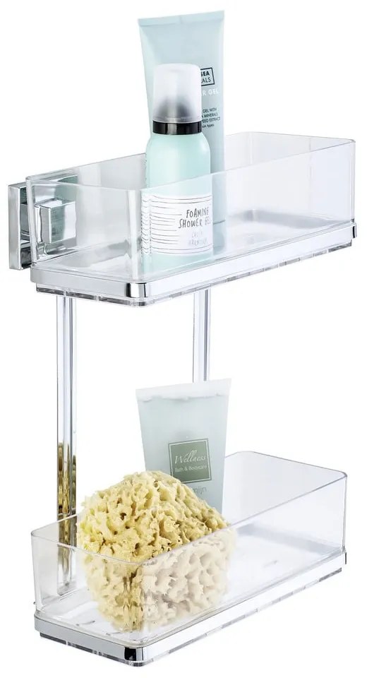 Držiak s 2 poličkami bez nutnosti vŕtania Wenko Vacuum-Loc, až 33g