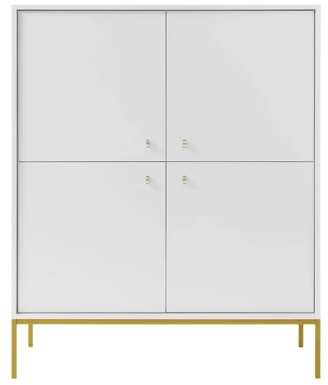 Policová skrinka do obývačky Tonkor Gold TK104, Farby:: biela