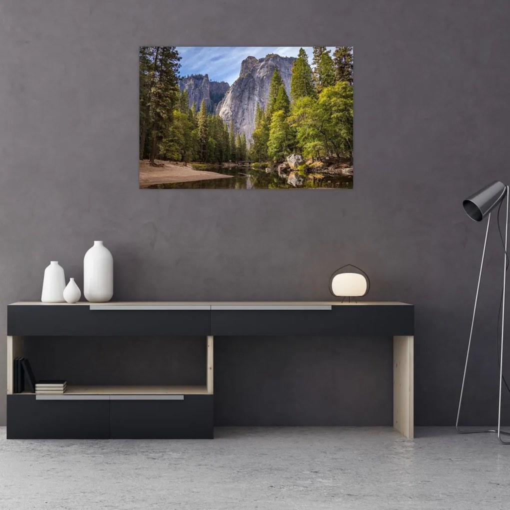 Obraz - Pod Yosemite skalou (90x60 cm)