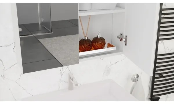 Kúpeľňová skrinka s umývadlom KATE + zrkadlová skrinka + závesná skrinka biela